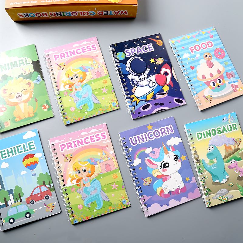 24 Pack Pocket Watercolor Coloring Book Set